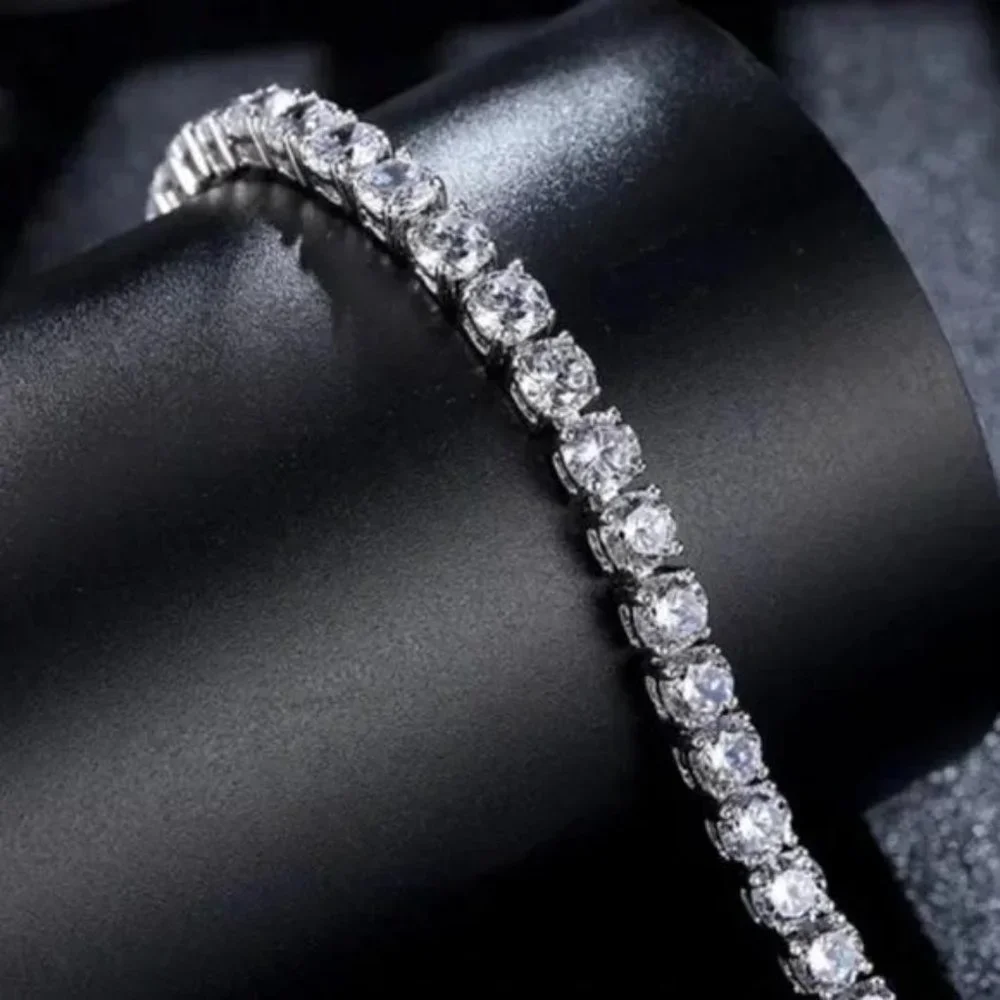 NEW 5MM 925 STERLING SILVER TENNIS BRACELET, NICE BRACELET, CUTE BRACELET - Picture 4 of 6